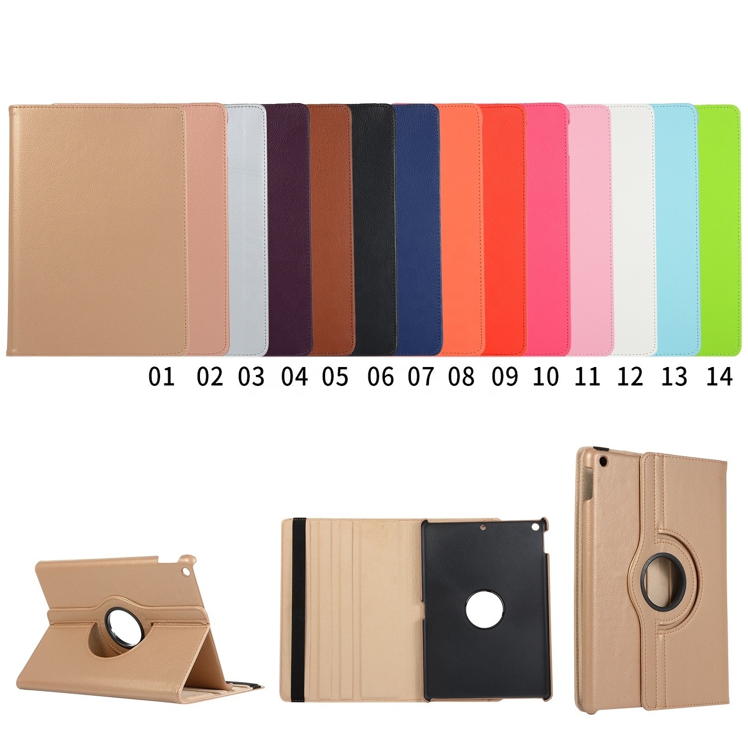 360 Rotation Swivel Flip Stand Leather Tablet Cover For iPad 2 3 4 5 6 7 8 Case