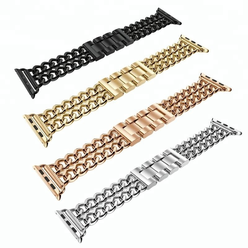 2018 New Mens Watch Band For Apple Watch Straps Rose Gold,Metal Cowboy Wristband Bracelets For iWatch Series 1 2 3