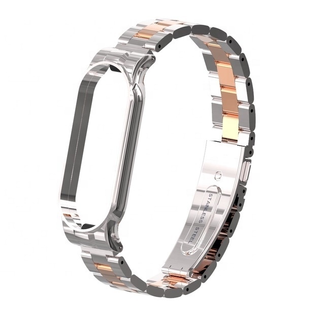 Business Stainless Steel Metal Strap Replacement Band For Xiaomi Mi band 5 Global Version