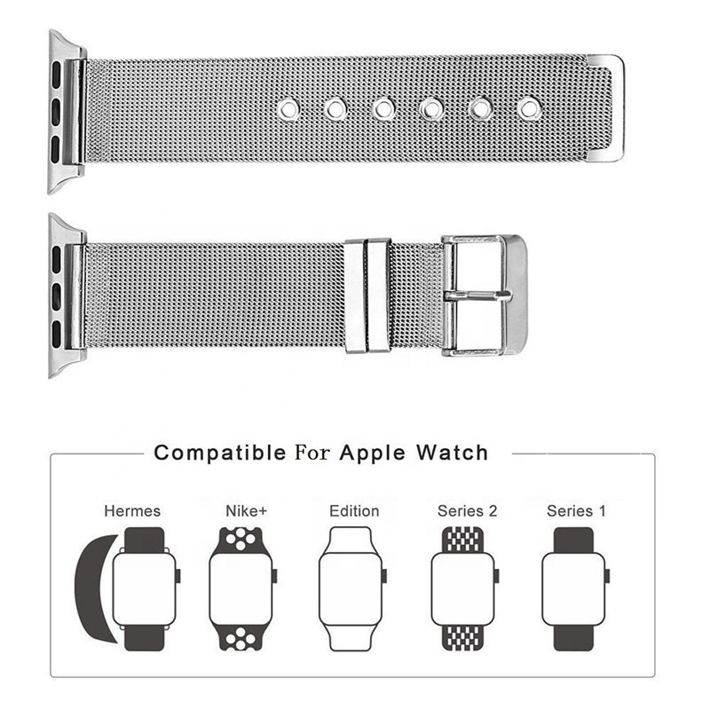 Metal Stainless Steel Milanese Loop Watch Strap For Apple Watch Band 42mm 38mm