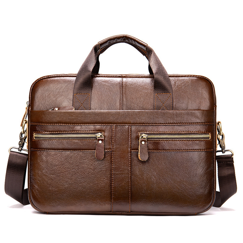 Wholesale Professional Custom Real Cowhide Office Messenger High Quality Laptop Leather Briefcase Bag