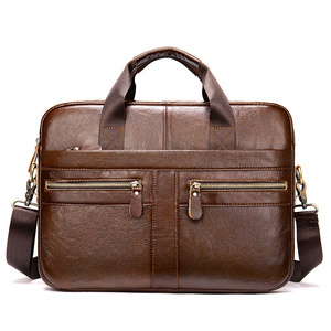 Wholesale Professional Custom Real Cowhide Office Messenger High Quality Laptop Leather Briefcase Bag