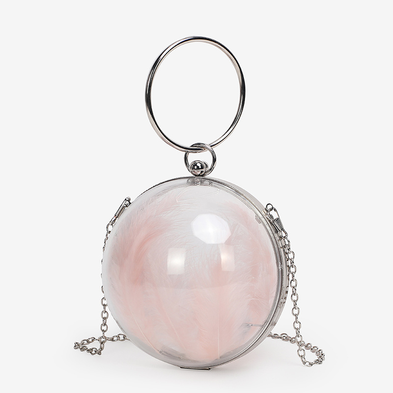 New lady evening bag high quality clear acrylic evening bag special customize women round ball clutch bag