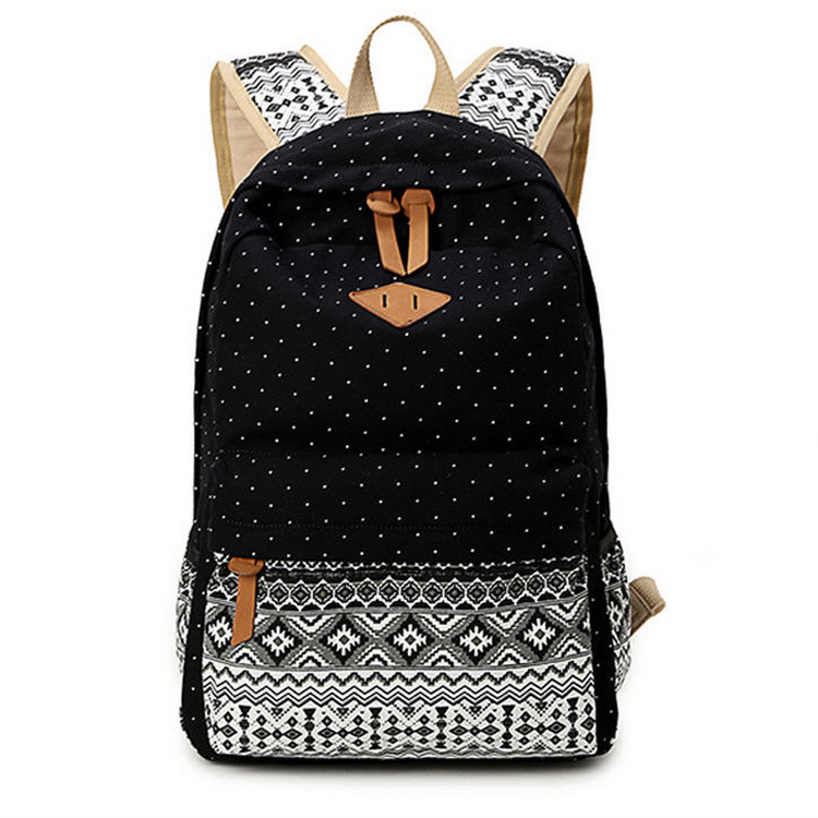 Wholesale china supplier fashion college bags canvas book bag for high school backpack