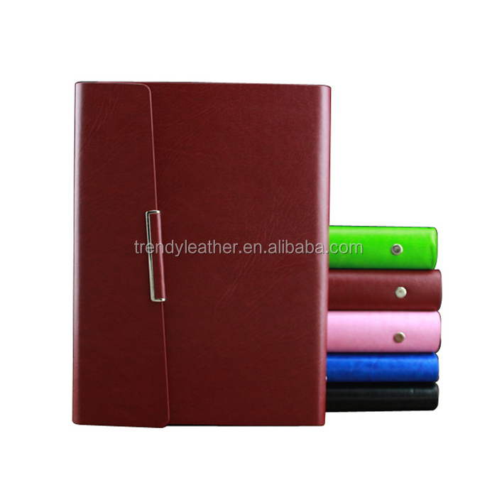 Professional manufacturer customized a5 buckle student journals High quality pu leather agenda notebook with pen