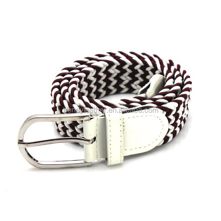 Fashion PU lady elastic belt, women fashion weaving colored leather belt