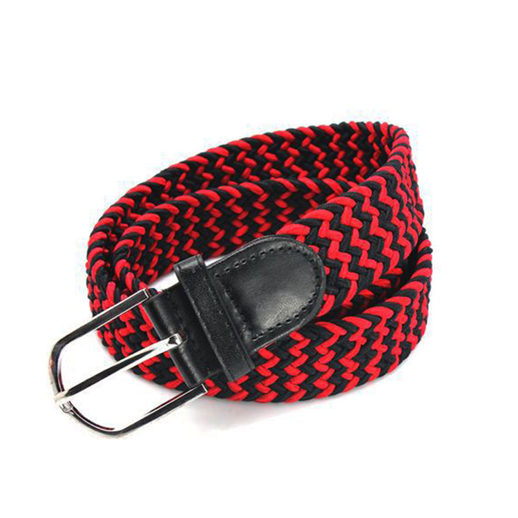 Fashion PU lady elastic belt, women fashion weaving colored leather belt