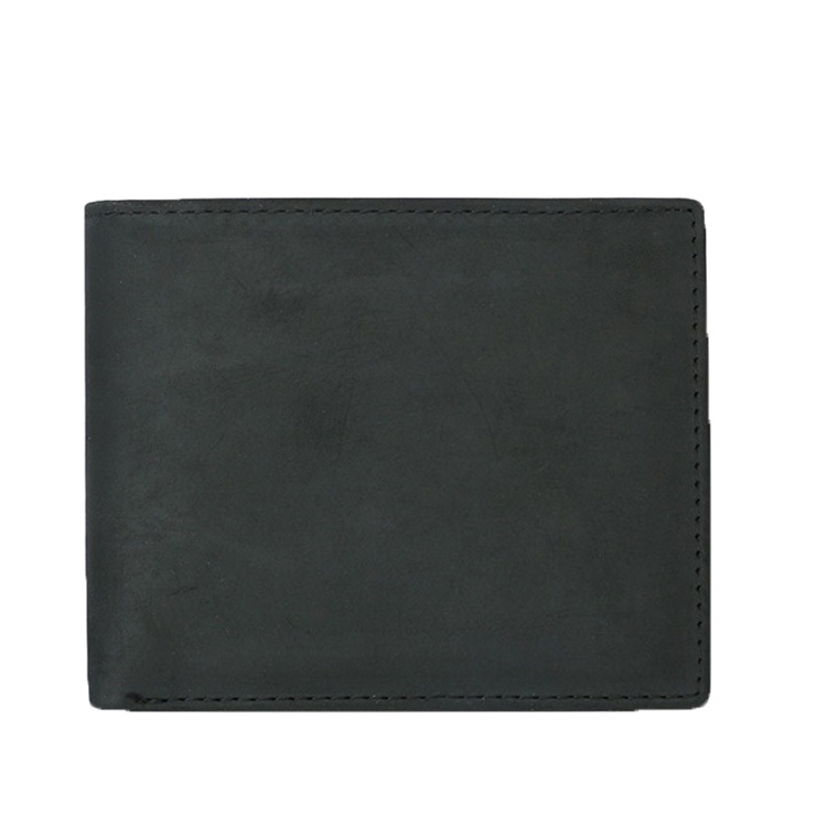 Hot selling RFID blocking minimalist slim wallet crazy horse genuine leather wallet men