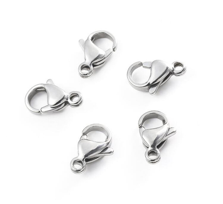 Wholesale cheap high quality 304 stainless steel jewelry findings lobster clasp