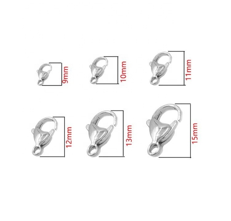 Wholesale cheap high quality 304 stainless steel jewelry findings lobster clasp