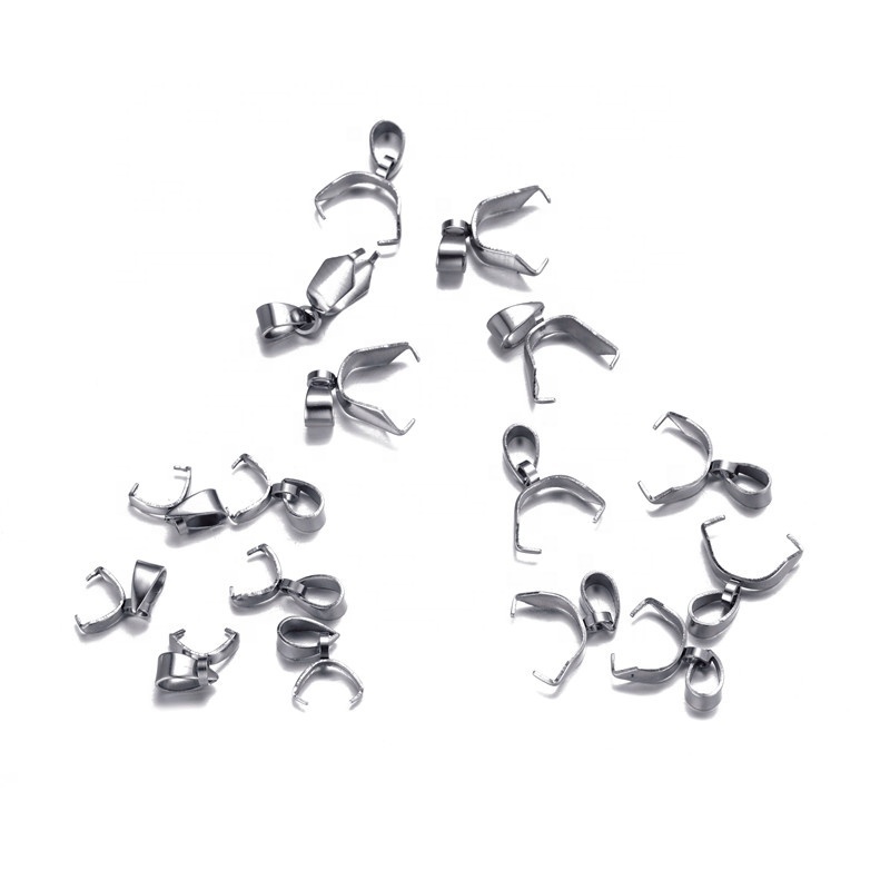 Jewelry findings hooks Wholesale silver high polished stainless steel silver jewelry findings clasps for necklace pendant