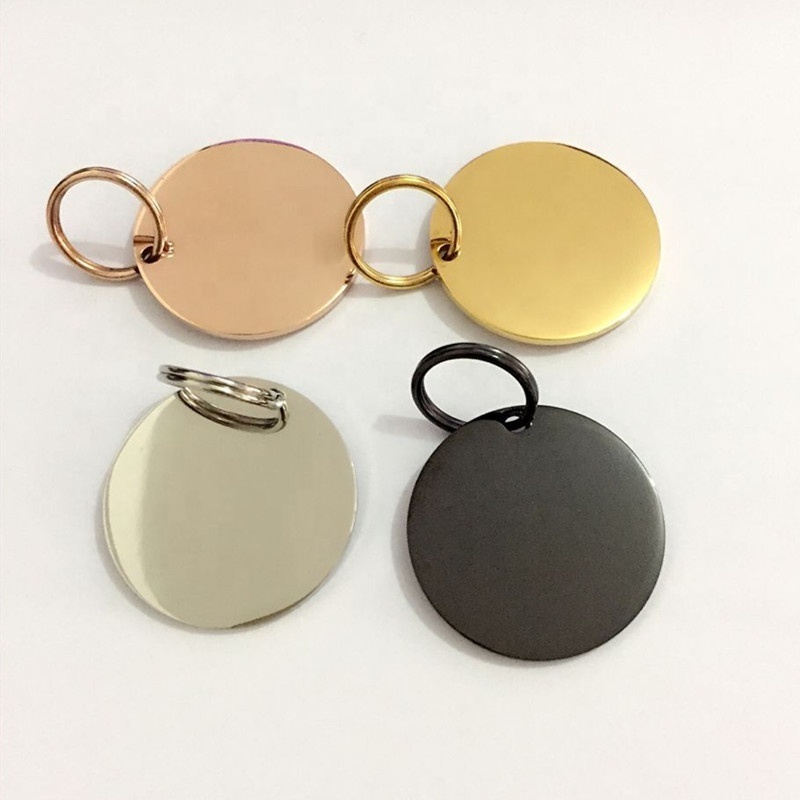 Wholesale high polished 316l stainless steel blank disc round dog id tag