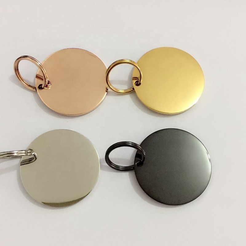 Wholesale high polished 316l stainless steel blank disc round dog id tag