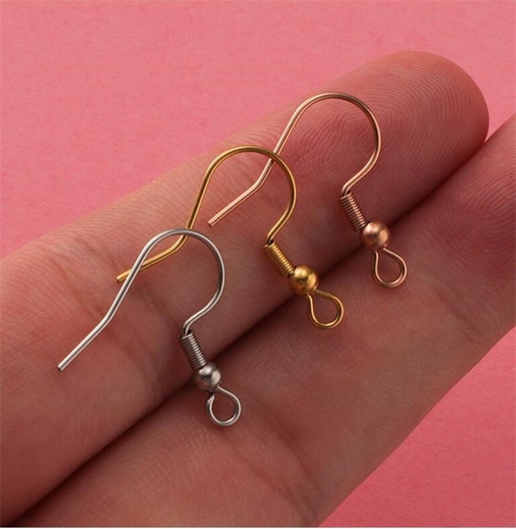 Fashion wholesale earring hooks findings 304 stainless steel cheap earrings hooks for jewelry making