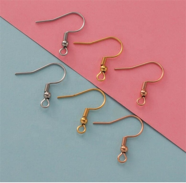 Fashion wholesale earring hooks findings 304 stainless steel cheap earrings hooks for jewelry making