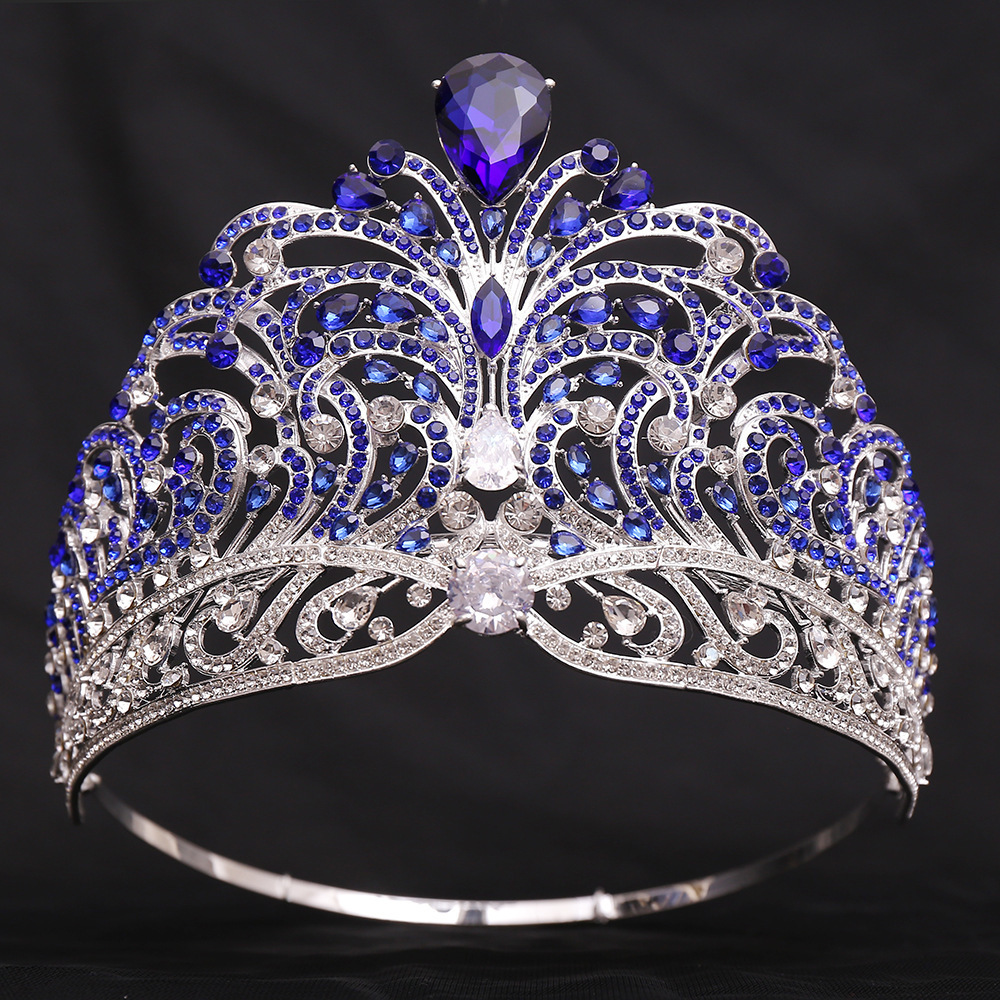 Wholesale Large Full Round Pageant Tiara Crowns Beauty Miss World Universe Tiara Pageant Zircon Crowns For Queens