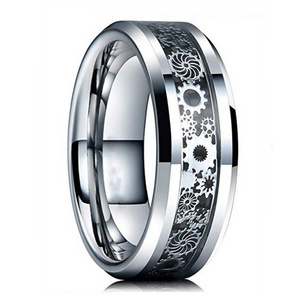 Wholesale Steampunk Gear Ring Jewellery Wheel Blue Black Tungsten Steel Steampunk Ring Jewelry For Men Women