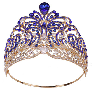 Wholesale Large Full Round Pageant Tiara Crowns Beauty Miss World Universe Tiara Pageant Zircon Crowns For Queens