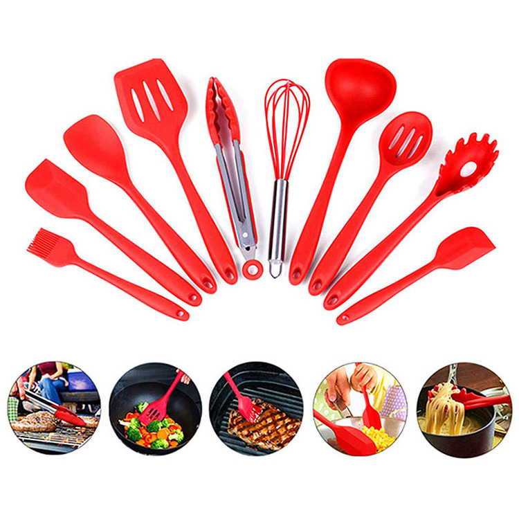 Wholesale 10pcs cheese cutting kitchen utensils solid plastic silicone kitchen utensils