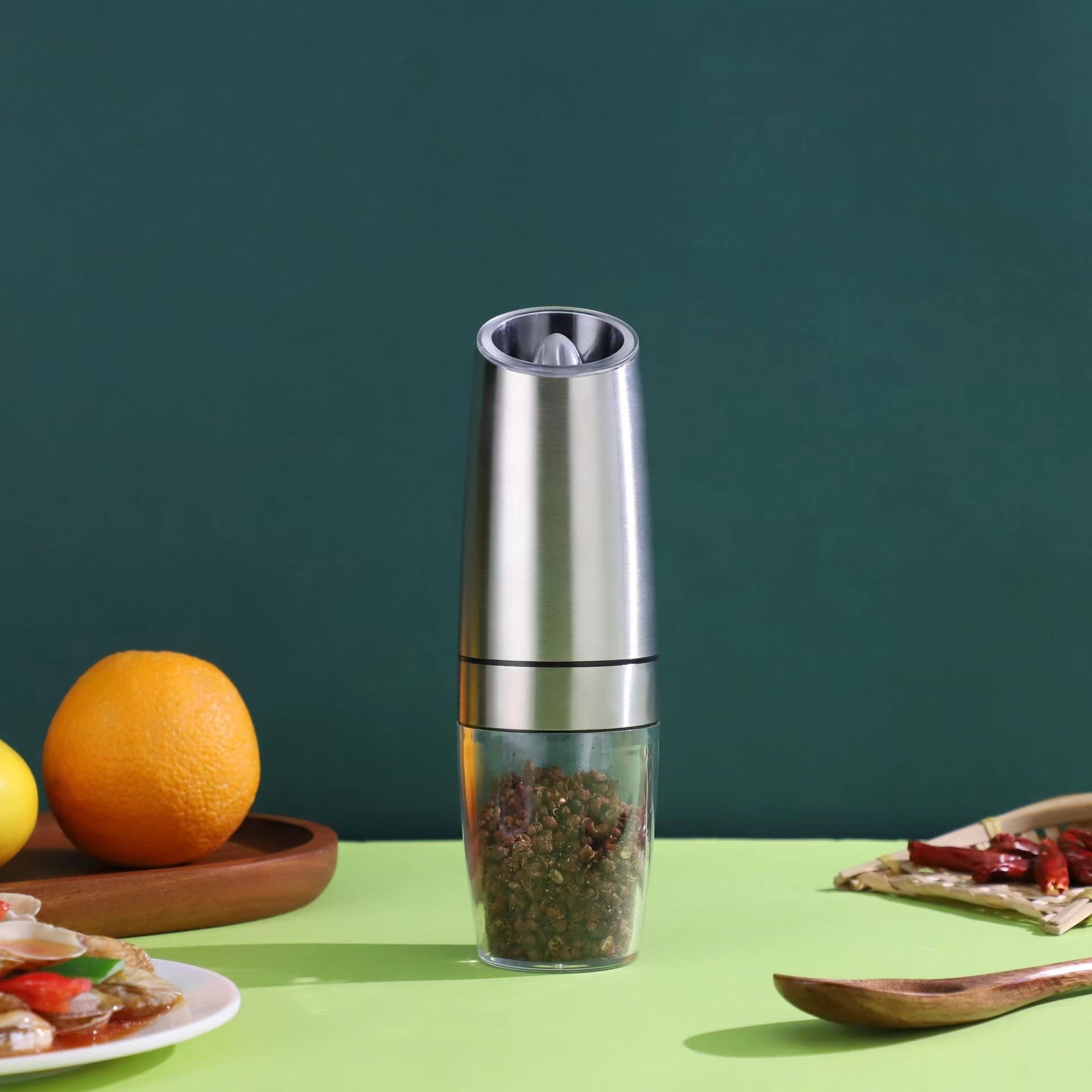 electric kitchen high quality anti gravity adjustable coarseness top seller 2022 spice automatic salt and pepper mill