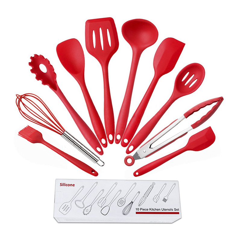 nonstick 10pcs cooking silicone utensils,stainless steel cooking utensils,silicon utensils cooking sets kitchen