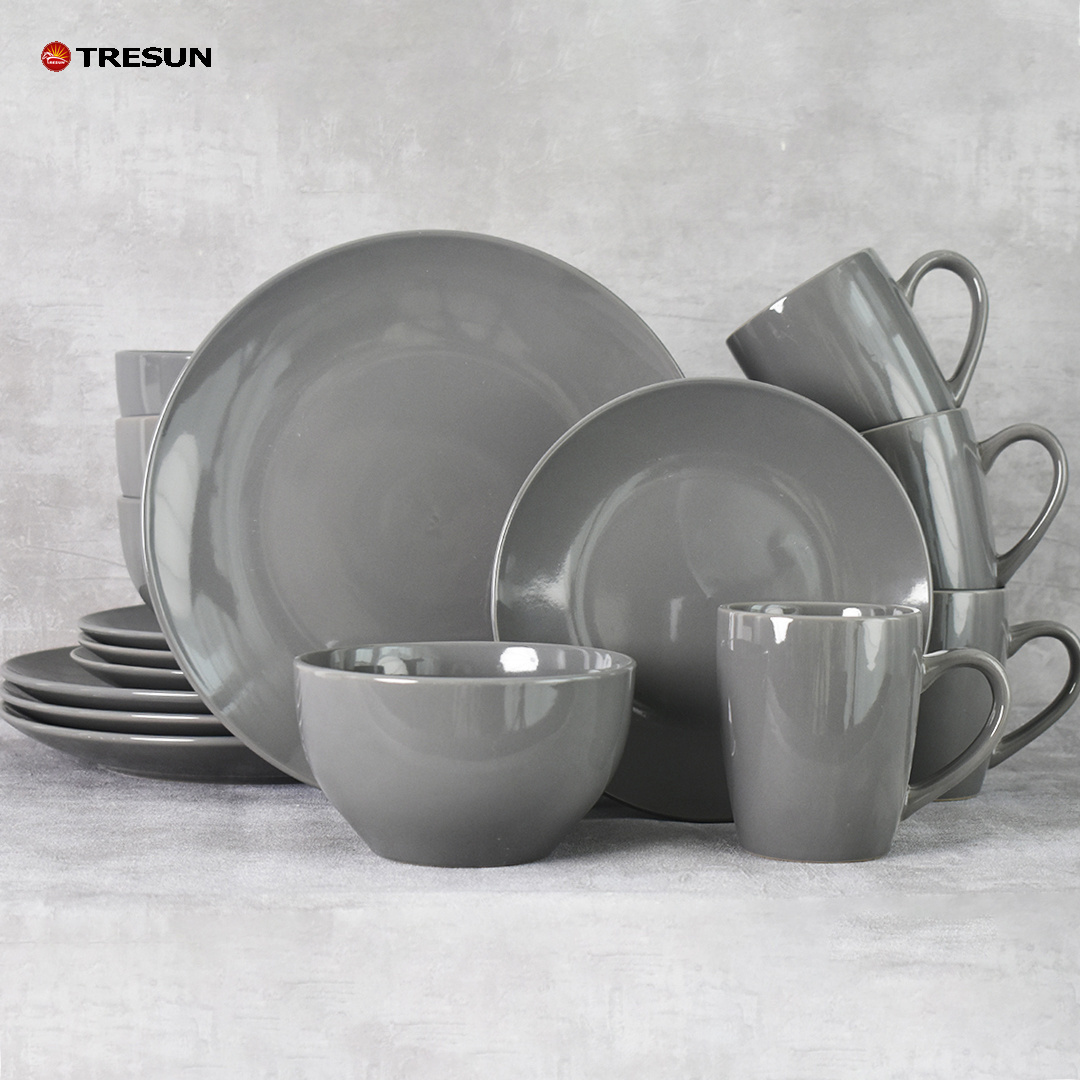 Wholesale Dinner Set Unique Custom Printed Ceramic Dinnerware Sets Tablewarer Set Color Gift Box Restaurant Cup Kit for 4 Users