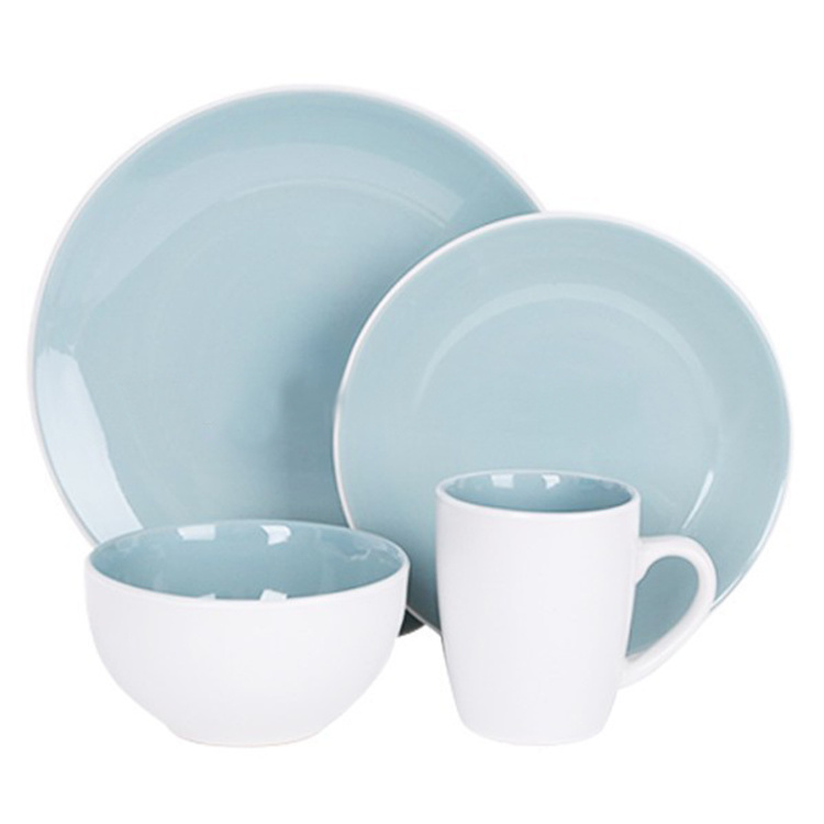 Italian Ceramic Tableware Dinner Sets 16pcs pakistan two-tone ceramic dinner set