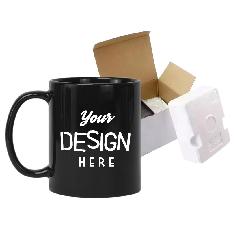 mug supplier personalized logo stoneware gold foam box custom 11 oz plain matte glossy ceramic black customizable coffee mug cup