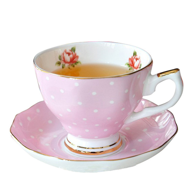 Eco-Friendly Cheap Bone China cup and saucer set, ceramic coffee cups, tea set with tray