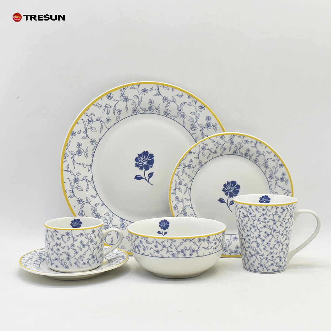 2023 lux dubai wholesale market 18 24 pieces ceramic plates home floral porcelain dinner sets