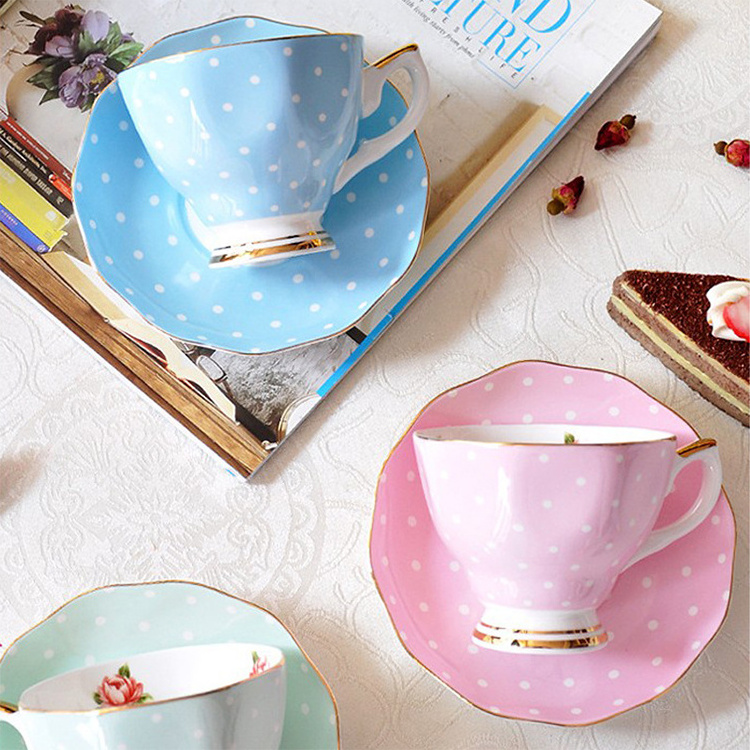 Eco-Friendly Cheap Bone China cup and saucer set, ceramic coffee cups, tea set with tray