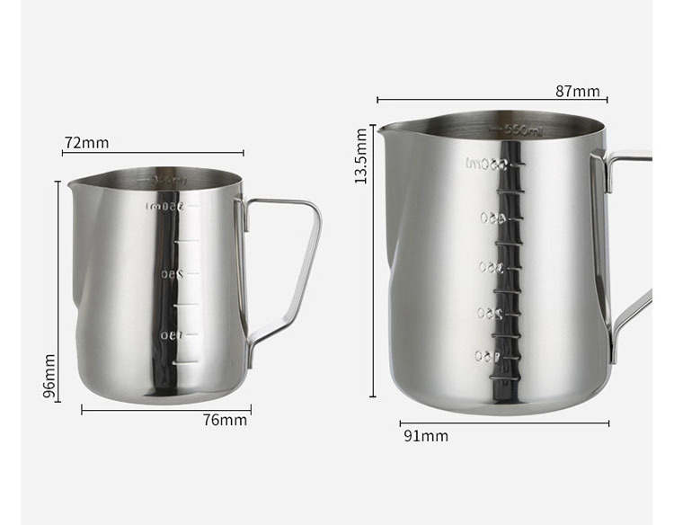 Milk Cup Frothing Pitchers Durable Milk Frother 100/150/200/350/600/1000ml Stainless Steel Coffee & Tea Sets Coffee Equipment