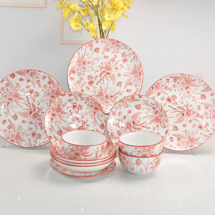 18pcs home brand ceramic made in china design your own dinnerware