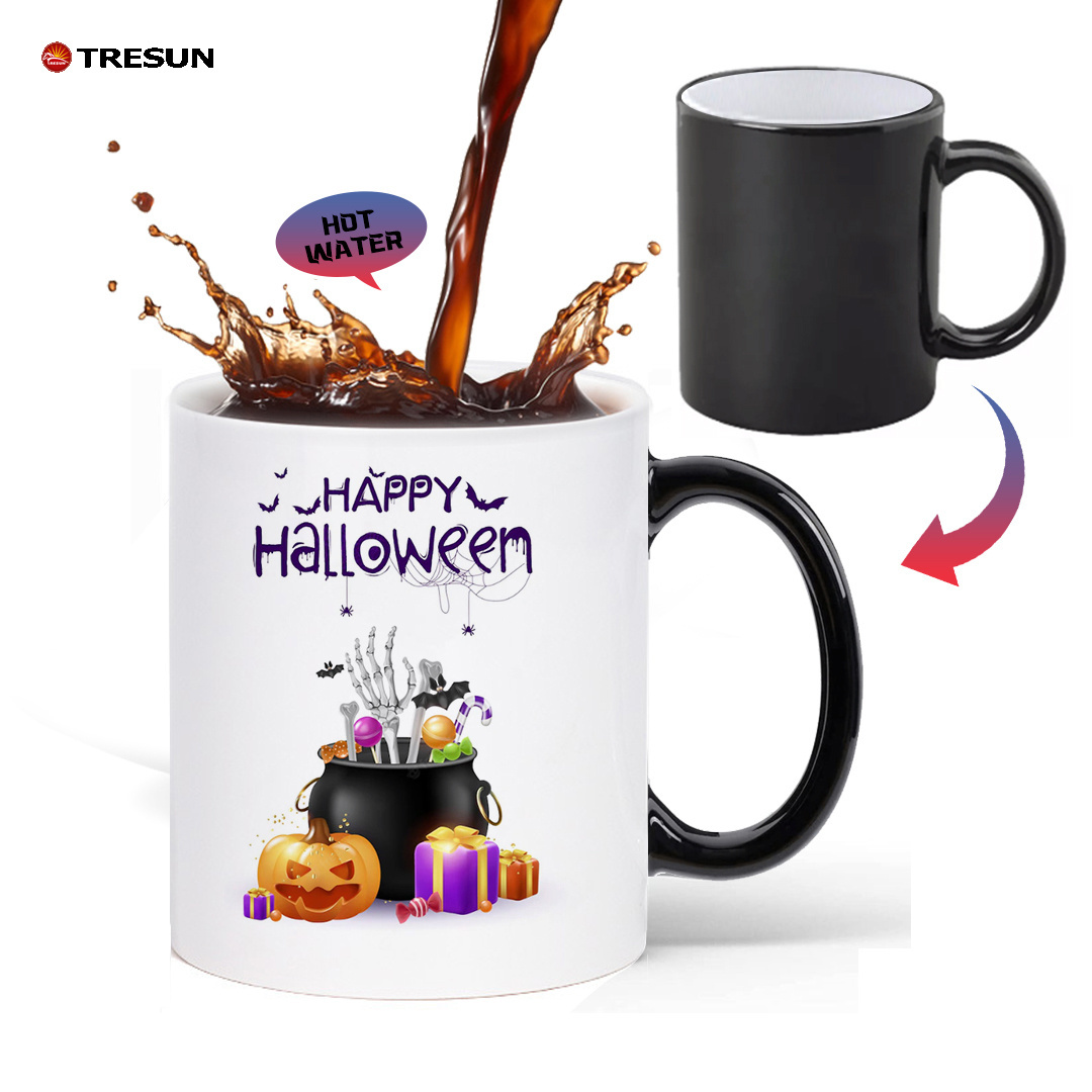 11 oz Gift Box Modern Custom Print Printed Logo Ceramic Hot Coffee Water Sublimation Heat Sensitive Color Changing Magic Mug Cup