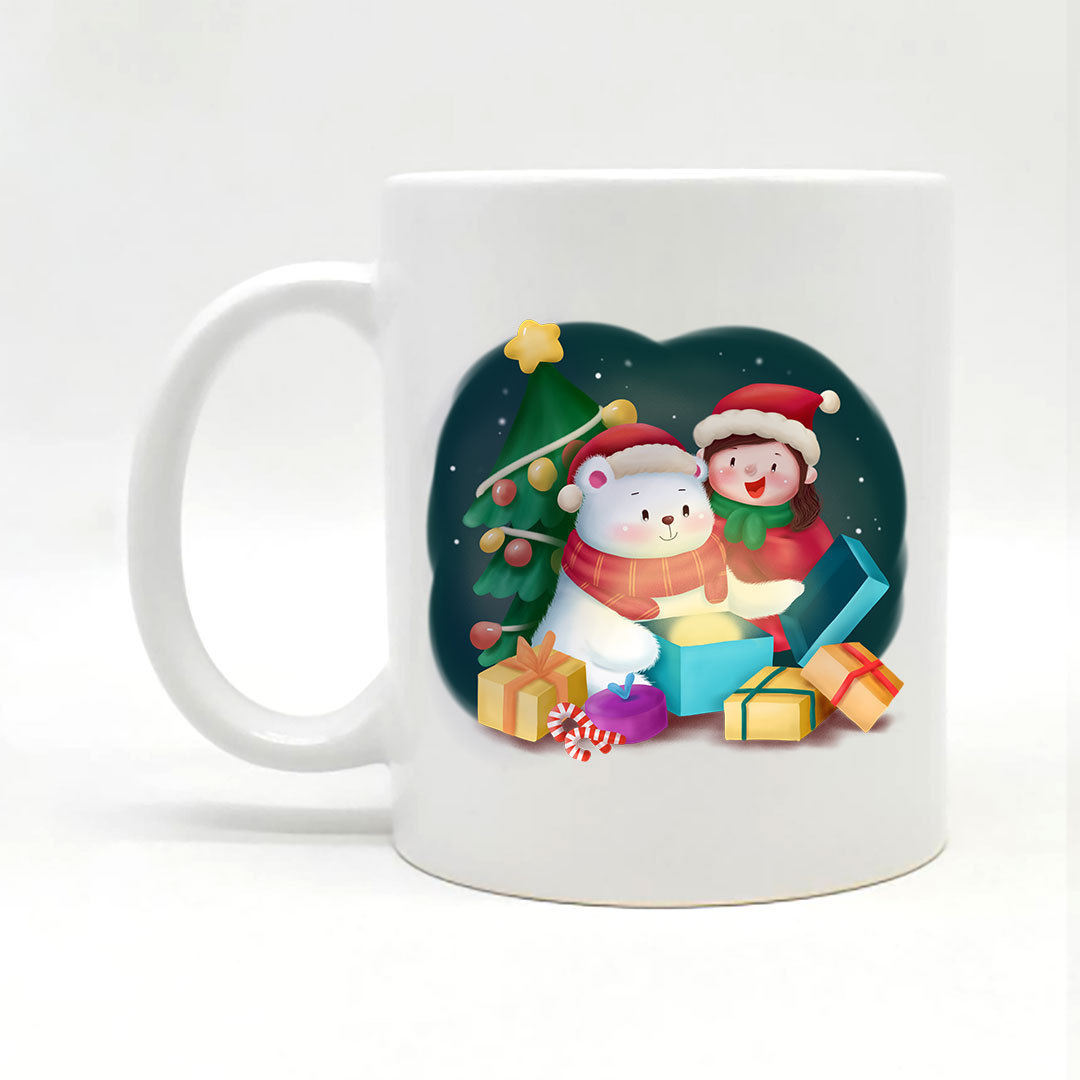 wholesale bulk custom personalized decorated snowman deer shaped  vacation merry santa gift  tree ceramic coffee christmas mug