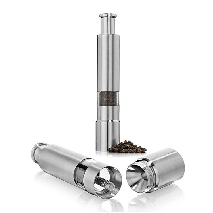 Wholesale Spice Mill High Quality Manual Salt And Pepper Grinder , Best Hand Press Spice Grinder Pepper Mill