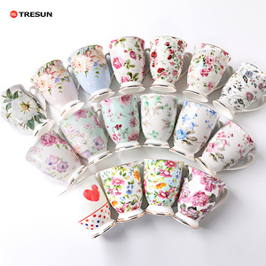 royal style english 12 oz rose custom design tea milk coffee high quality 300 ml bone china floral mug