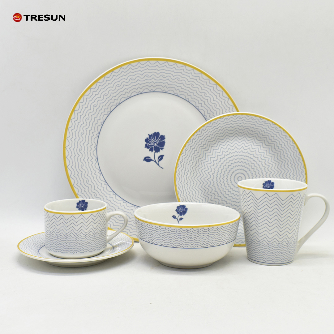 2023 lux dubai wholesale market 18 24 pieces ceramic plates home floral porcelain dinner sets