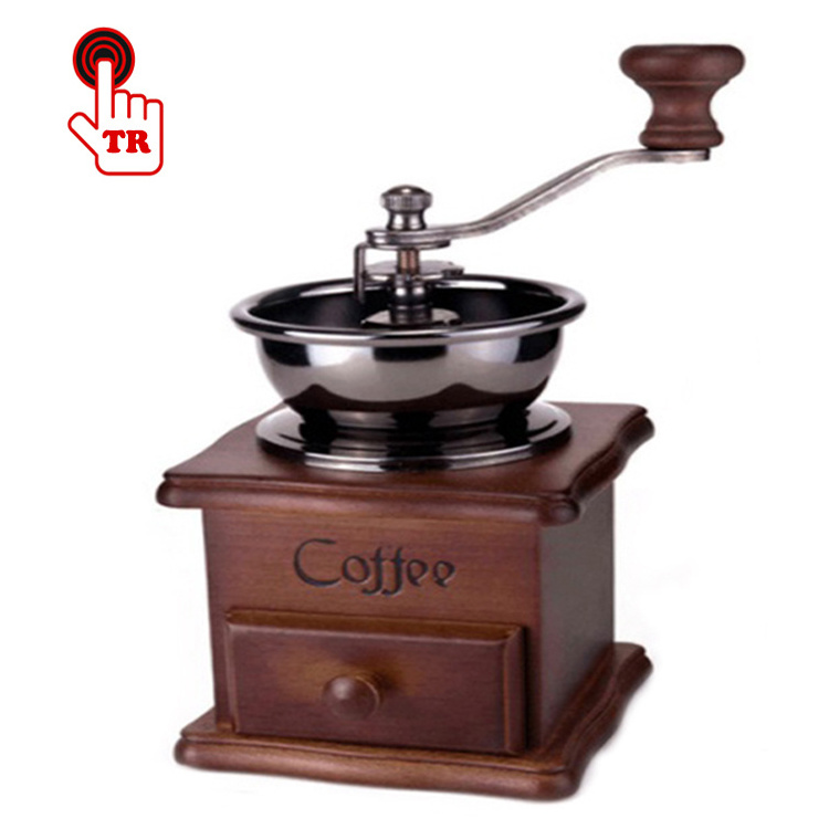 best selling cheap price wooden manual antique coffee grinder, Mini Coffee Mill Stand Bowl Antique Hand coffee Grinder