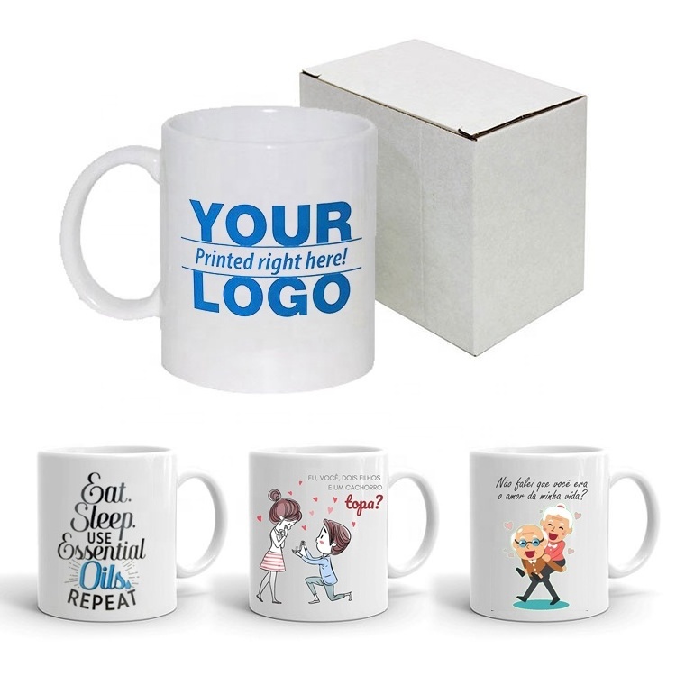 Plain White Ccustom Logo Sublimation Ceramic Cup Tea Coffee Mugs Cheap Price 11 Oz Tazas-para-sublimar- Porcelain Cup