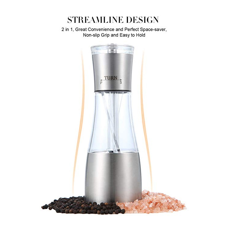 Russian premium gourmet kitchen tools spice and nut mill, stainless steel salt Salt and Pepper mill grinder