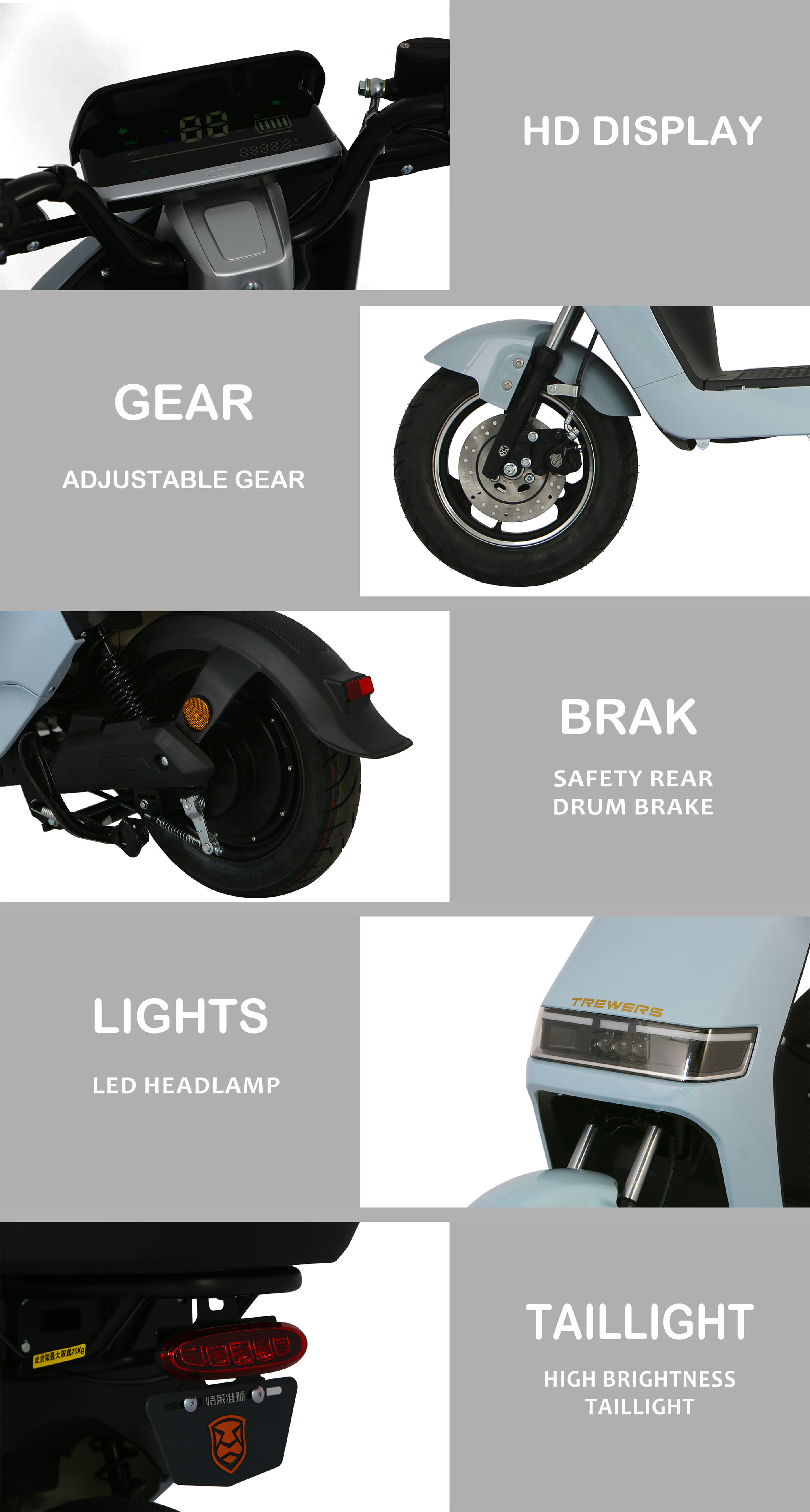 Adult China Electric Moped 60km/h 2500w Long Range Delivery Motos 2 Wheel Scooter Electric Bike Motorcycle