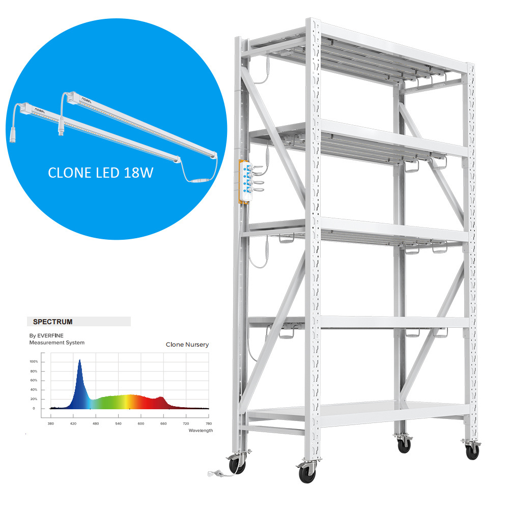 Durable 5 Layers Clone Shelf Hydroponic  Grow Shelf Mobile Grow Vertical Grow Shelf System