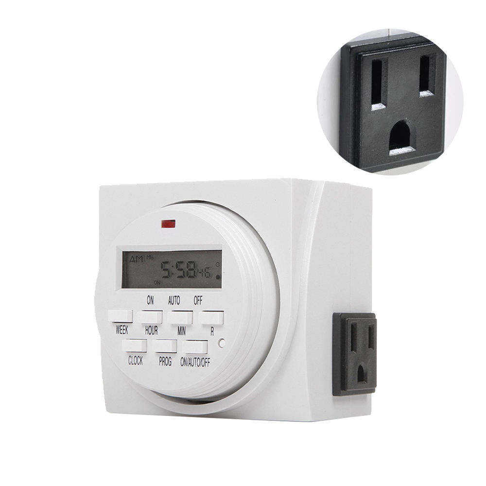 Digital Infinite Repeat Cycle Plug Timer Switch With Countdown And 24 Hour Programmable Timer For Electrical Outlets