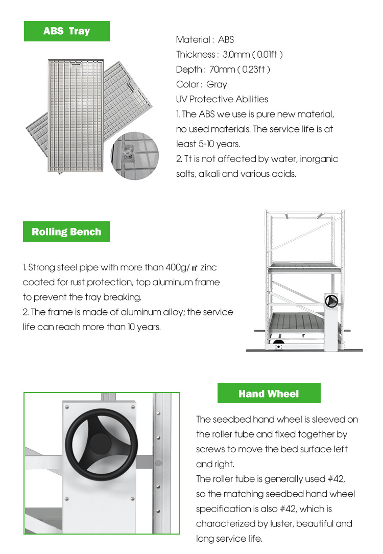 Best Selling Greenhouse 4x8 Rolling Bench Tray Grow Bench Grow Table Hydroponic