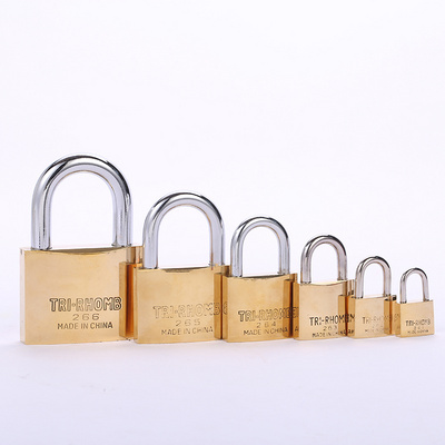 Tri-Rhomb Normal Short shackle anti-theft lock Gold Chrome Nickel Plated Iron Padlock