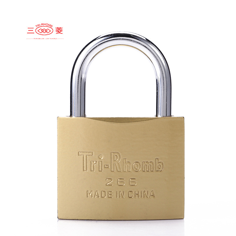 Tri-Rhomb 20mm Small cute luggage lock safety reliable thin brass padlock with iron key