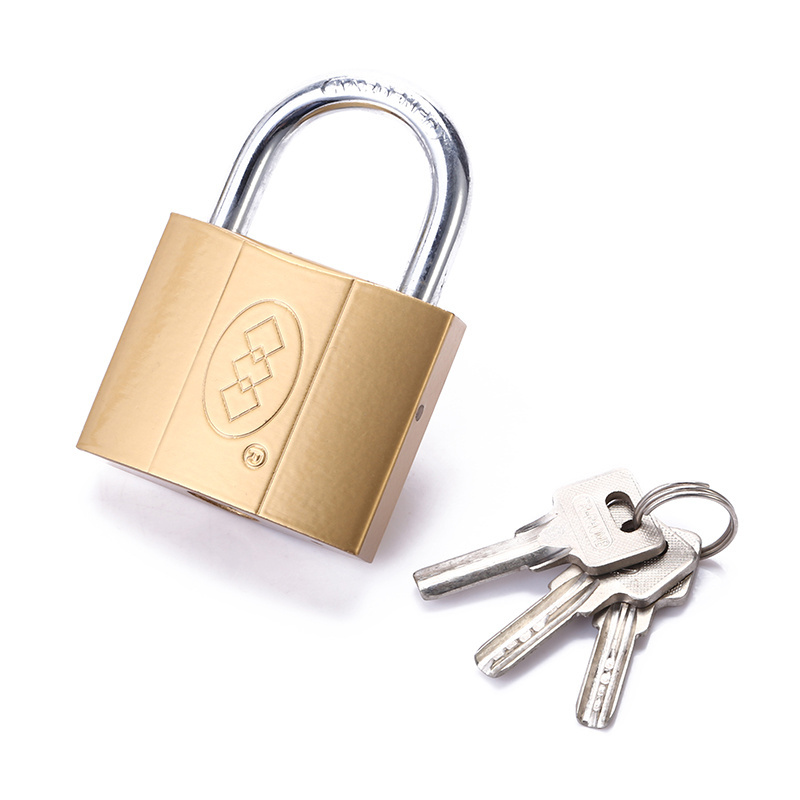 Tri-Rhomb 63MM Iron Cylinder High Security Padlock Brass Painted iron padlock with Atomic key