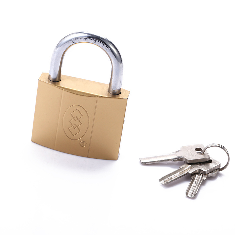 Tri-Rhomb 63MM Iron Cylinder High Security Padlock Brass Painted iron padlock with Atomic key