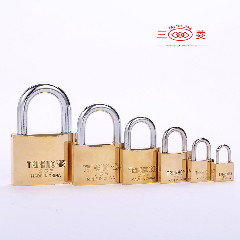 Tri-Rhomb top security 25MM hardened brass padlock waterproof anti cut door Padlock